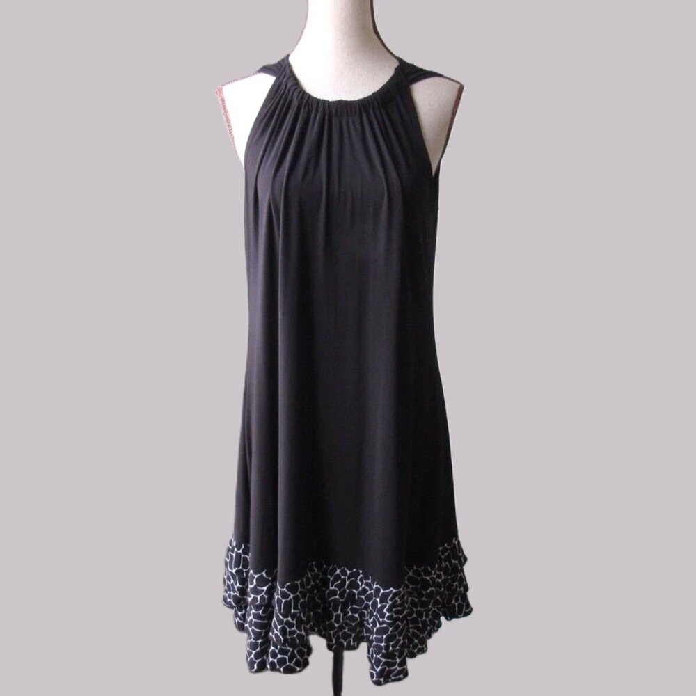 MSK Black Sleeveless Dress w/ Ruffle Hem